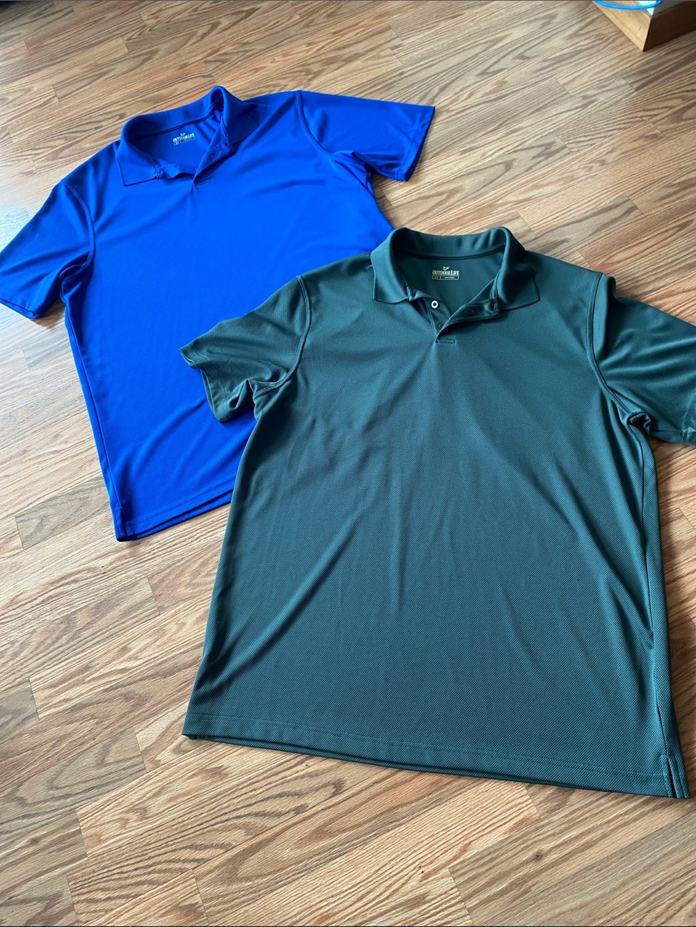 Outdoor Life XLT Polo Shirt Bundle Royal Blue & Hunter Green Golf Fall